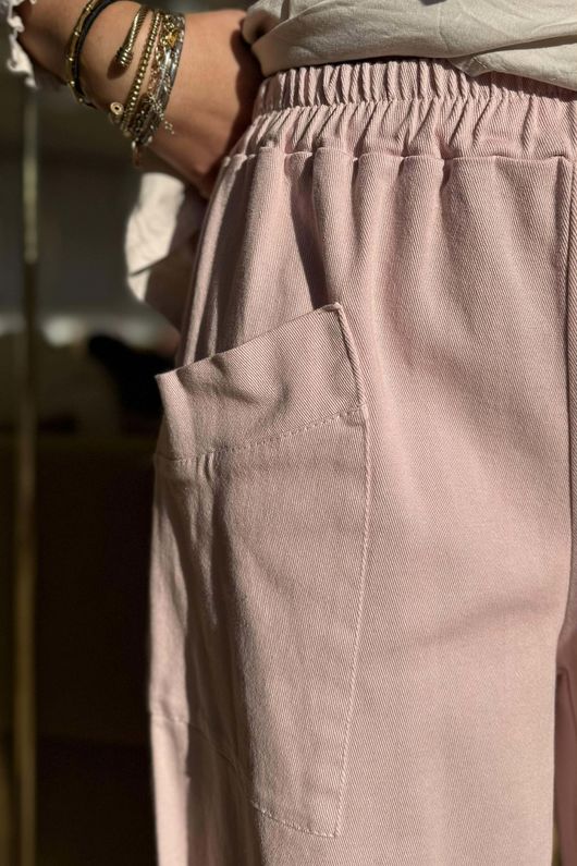 Gaberdine Shelby Barrel Pant Rose